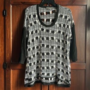 QUINN 3/4” SLEEVE OPEN KNIT SWEATER